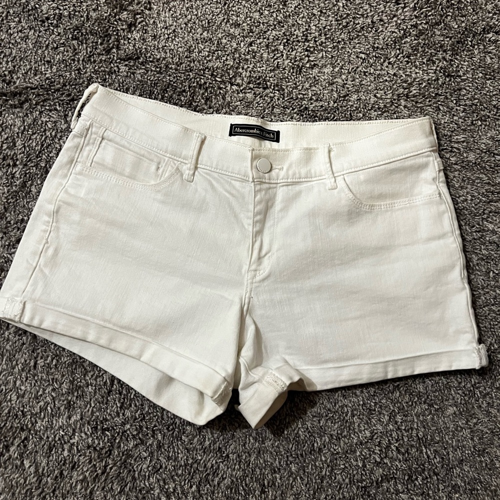 Abercrombie White Jean Shorts